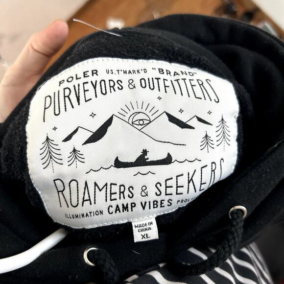 Poler x Rip City Portland Trail Blazers Hoodie Mens Size XL Black Logo Pinwheel - Picture 6 of 6